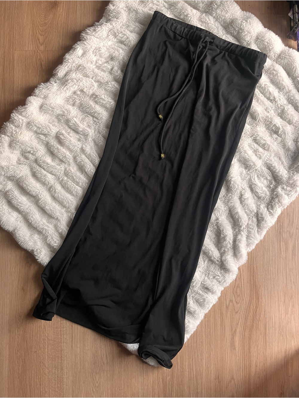 Michael Kors Black Drawstring Maxi Skirt